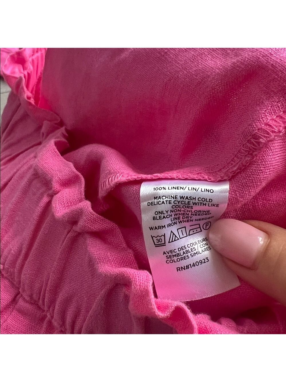 LOFT linen two piece set Bright Pink beach shorts and button up top xxs - Picture 9 of 9